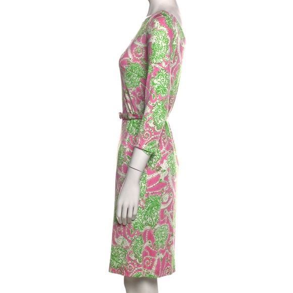 Prada silk mini dress floral printed with belt IT38 - Picture 2 of 5